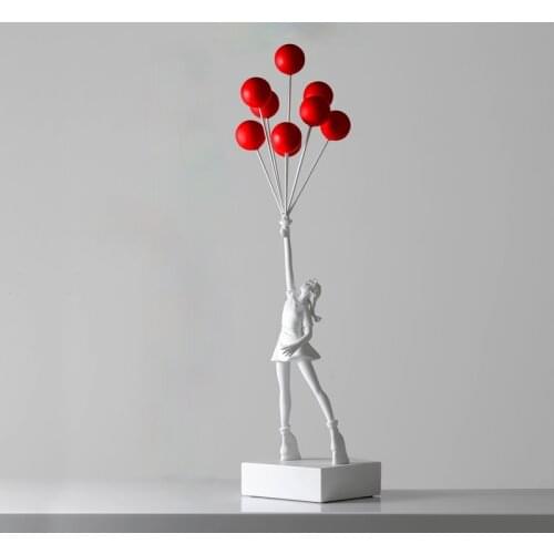 Simple Modern Home Living Room Entrance TV Cabinet Balloon Girl Sculpture Decoration