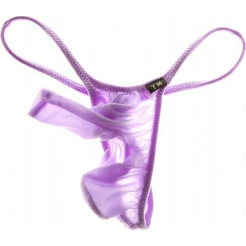 AcebaI Cers sexy mens thong mens fine belt translucent bullets separation elephant thong stretch T back erotic underwear thong