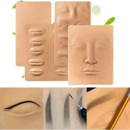 Silicone False Skin 3D Eyebrow and Lips Tattoo Practice Training Skin Practice Makeup Supply Accessories SK88