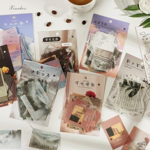 XINAHER 40 pcs/bag Vintage Fog Forest flowers washi paper sticker package DIY diary decoration sticker album scrapbooking