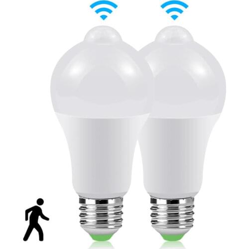 PIR Motion Sensor LED Bulb E27 12W 15W 18W 20W AC85-265V Motion Sensor Lamp Dusk to Dawn Night Light For Home Kitchen Lighting