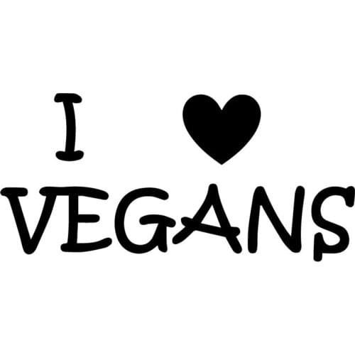 16.3X7.7CM I Love Vegans Vinyl Car Sticker Fun Whole Body Decoration Decals