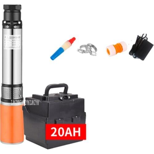 20Ah Screw Submersible Pump Battery Charging Deep-Well Pump Small Household Agricultural Irrigation Water Pump 2900rpm 450W 24V