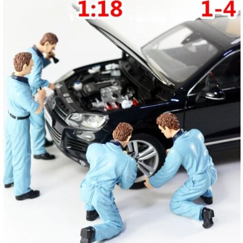 1/18 Resin Garage Scene Repairman for Car Doll Set Auto Repair Decoration Parking Lot Repairing Room Diy Sand Table Toys Boys