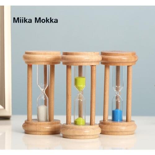 1/3/5/10/15/20 Mins Wooden Hourglass Sand Clock for Children Brush Teeth/Shower Time Small Houeglass Frigurine Decoration Timer