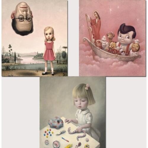 Mark Ryden Nicoletta 1 Panel Abstract Wall Art Oil Painting Poster Canvas Painting Print Pictures for Living Room Home Decor 01