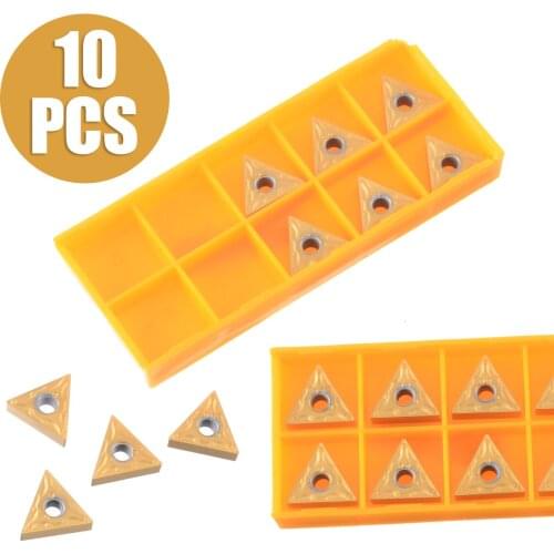 10pcs/Set TNMG160408R Carbide Inserts Golden 15*4.3mm Blades CNC Lathe Turning Tool Cutting Inserts for Processing