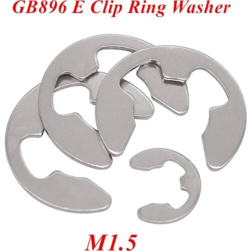 1000pcs GB896 M1.5 E Clip Washer Ring Washer 1.5mm Circlip retaining ring for shaft fastener hardware 304 Stainless steel