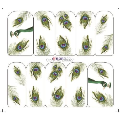 2PCS BOP300 Cartoon Nail Art Water Decal Nail Water Transfer Sticker