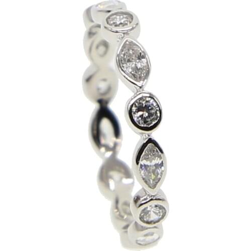 2017 100% 925 sterling silver jewelry bezel setting stack stackable band ring for women