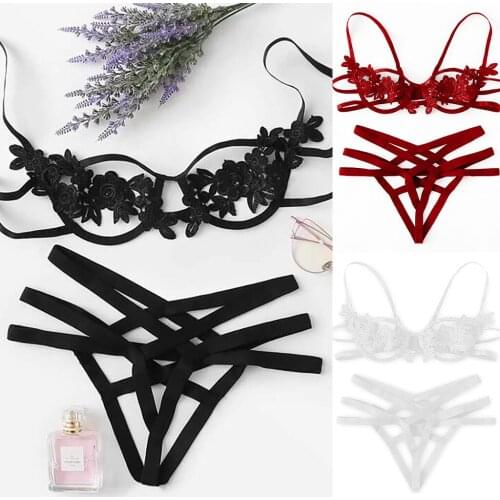 3 color Lingerie Corset Lace Underwire Muslin Sleepwear Nightwear Set sexy erotic underwear bra sex Hollow home clothing