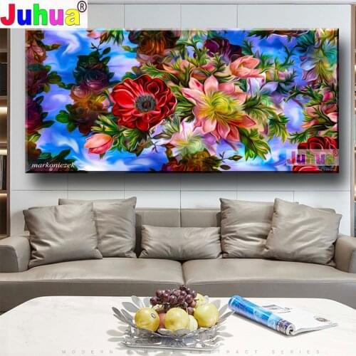 5d DIY Diamond Painting"Abstract Red Rose Flower Peony"Diamond Mosaic Full Drill Square round stones Cross Stitch Handmade Hobby
