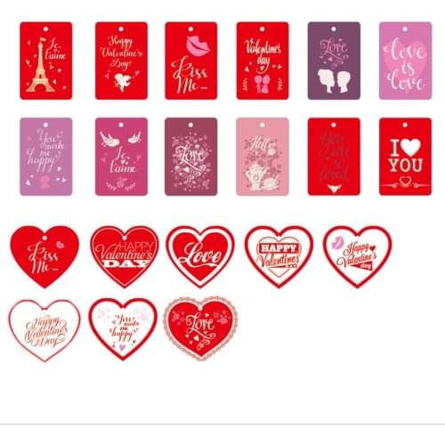 60 Pcs/Pack Kraft Paper Red Heart Tags Garment Tags For Candy/Valentines Day Gift/Cookies Packing Label Card With 5 Meter String