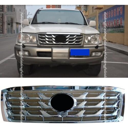 ABS Chrome Front Radiator Bumper Grill Grille Mesh Cover Trim For Toyota Land Cruiser 100 2006-2007 Car Accessories