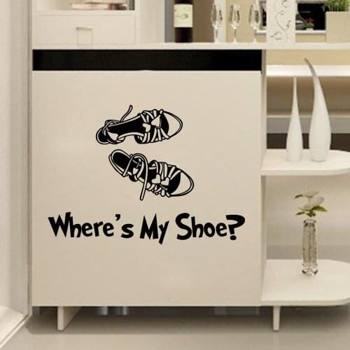 Aw9239 shoe bedroom decor stickers removable waterproof wholesale custom carved wall stickers