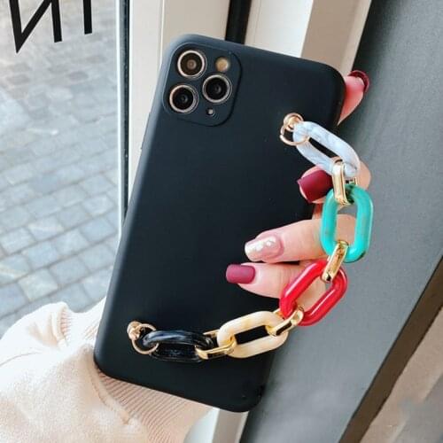 Marble Bracelet Case for OPPO Reno 6 Pro Plus Reno 5 4 4Z Realme X7 8 V15 A52 A72 Find X2 Pro X3 Lite Soft Silicone Chain Cover