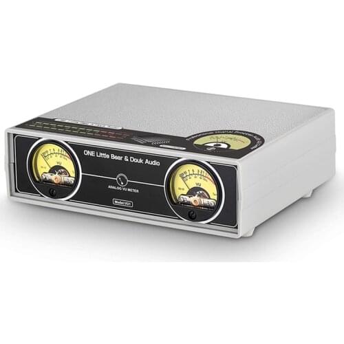 MIC+LINE Dual Analog VU Meter DB Panel Display Stereo Audio Visualizer Sound Level Indicator for Power Amplifier,EU Plug