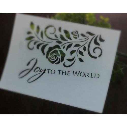 JOY TO THE WORLD Scrapbooking tool card DIY album masking spray painted template drawing stencils laser cut template KW7072310