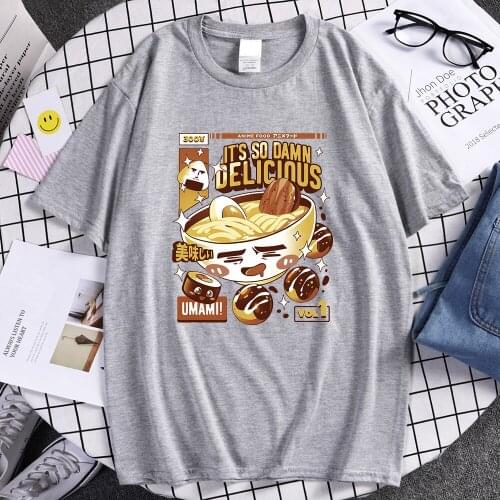 Spring Summer Men T shirt breathable casual clothing delicious food noodles cartoon print Tshirts short sleeved Mens T shirts
