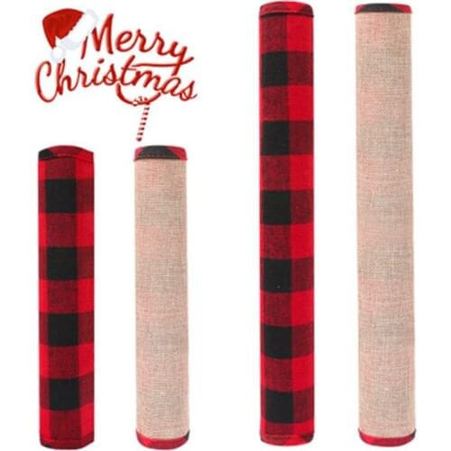 Refrigerator Handle Cover Kitchen Microwave Oven 4 Pcs Double-door Fridge Protector Gloves Christmas Decoration Non-slip Gloves