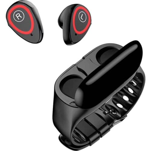 M1 TWS Wireless Bluetooth 5.0 earphone smart watch Health Tracker Pedometer Fitness Bracelet Smart Wristband for sport