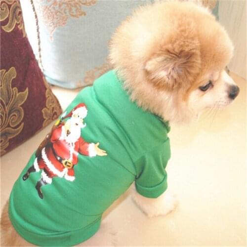 Fashion Cotton Christmas Pullover Hoodies Dog Clothes Cat Santa Pet Dog Shirt Puppy Sweater Clothes Casual