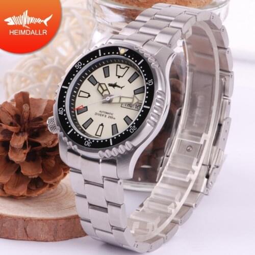 HEIMDALLR Mens Automatic Watch 316L Steel Sapphire Glass C3 200M Waterproof Diver Watch Japan Mechanical Watches