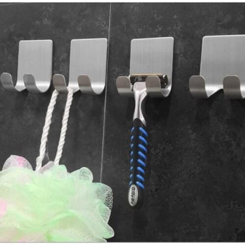 Adhesive Shaver Shelf Stand Viscose Rack Hooks bracket Shaving Hanger Stainless Steel Bathroom kitchen Men Razor Wall Organizer