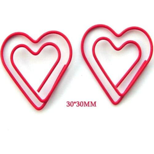 Wholesale 500pcs Heart Paperclip Cute Metal Love Heart Paper Clip Memo Clips Decorative Office Accessories Kawaii Stationery