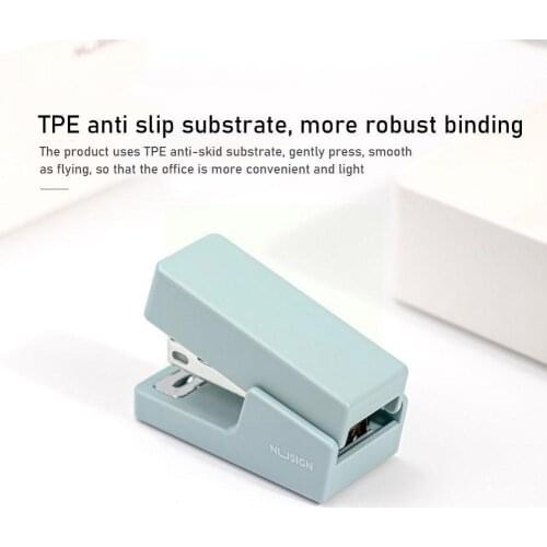 1 set Mini portable stapler Morandi color metal stapler staples gift office school stationery binding tool set student supp F6E4