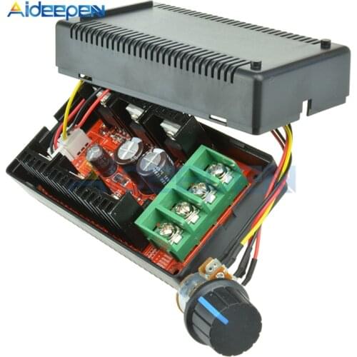 DC 10V-50V 40A 2000W Max DC Motor Speed Controller PWM HHO RC PWM Regulator Control 12V 24V 48V With Cable Black Case