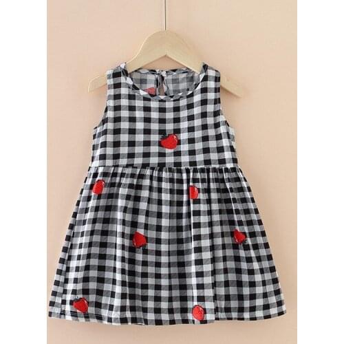 Casual Plaid Dress Summer Boutique Kids Wear Girls Dress Fashion Designer Vest Kids Dresses 2-8 Age Princess Dress Summer Dress