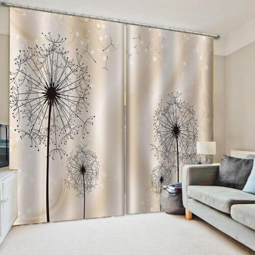 Dandelion curtains 3D Window Curtain For Living Room Bedroom Drapes Cortinas Customized size 3d curtains