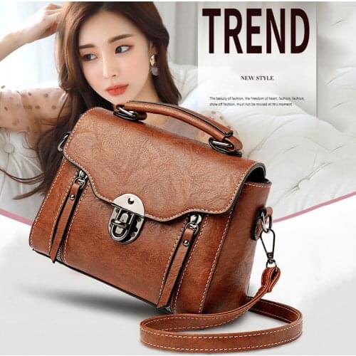 Vintage Women Shoulder Bag PU Leather Solid Color Multipurpose Small Purse Messenger Crossbody Ladies Handbags