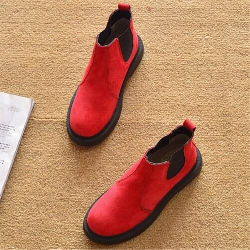 Leopard Prints Slip On Female Ankle Western Boots Platform Shoes 2020 New Spring Autumn Flat with Short Ankle Boots For Woman