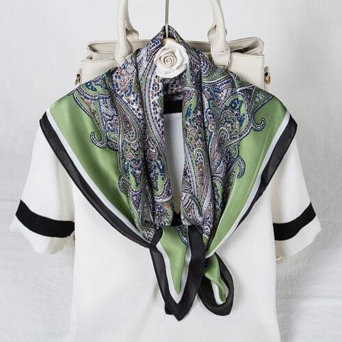 2020 Women Luxury Brand Bag SCARF Satin Silk Scarf Summer Fashion Lady Square Hair Scarves European Style Printed Bandana shawls