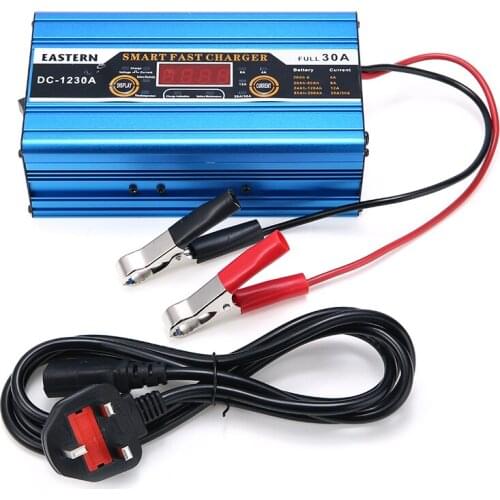 1pc Car Auto Intelligent 12V 30A Battery Charger Wet Gel MF CA EFB AGM Battery For Boat Motorcycle UK Plug Tool Parts