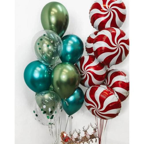 18inch Colorful Candy Foil Balloons Lollipop Santa Claus Snowman Helium Balls Merry Christmas Party Supplies Decor Kids Toys