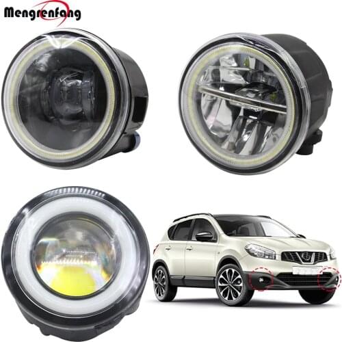 2 X Car Fog Light 4000LM LED Halo Ring Angel Eye DRL Daytime Running Light 12V For Nissan Qashqai J11 J11_ 2013-2018