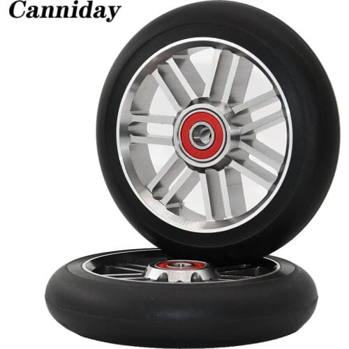 2pcs Replacement 110mm Stunt Scooter Wheels ABEC-9 Bearing 88A Metal Pro Scooter Wheels with Stunt Scooter