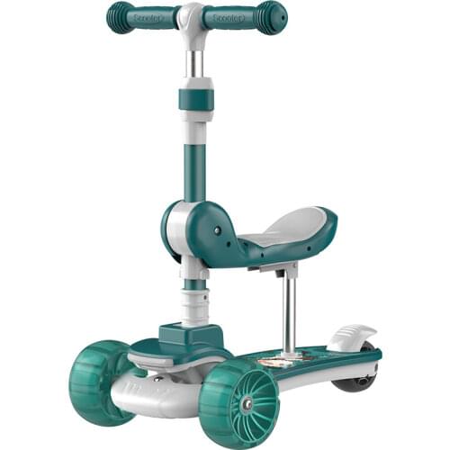 3-in-1 Children Scooter Foldable Height Adjustable Baby Bike Flashing 3 Wheels Multifunctional Portable Best Gift For Kid Toy