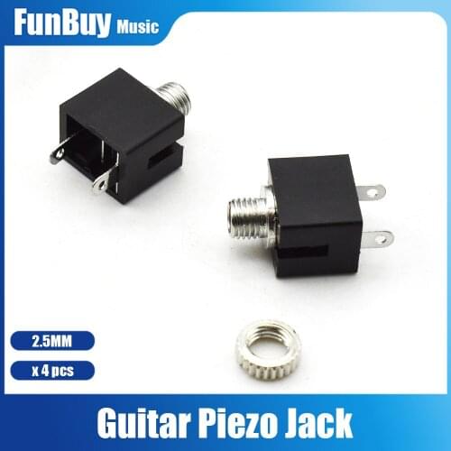 Professional 2.5MM Guitar Preamp EQ Pickup Piezo Input Output Jack Black Guiar Pickup Accessories