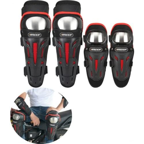 4PCS Knee Shin Elbow Pad Motorcycle Motorbike Racing Bike Guard Protector Gear ABS Plastic Accessories