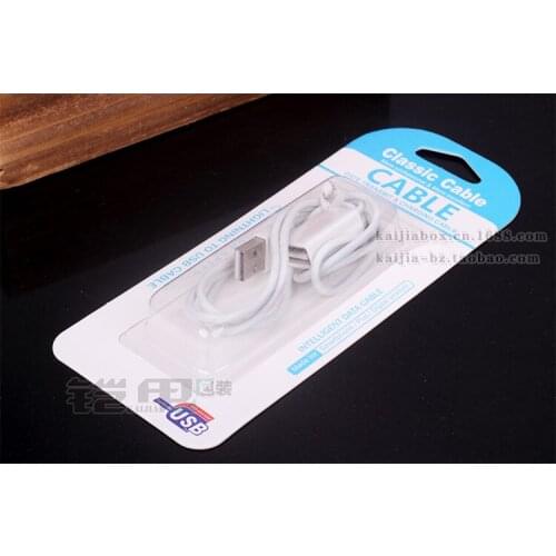 500 pcs Wholesale New style PVC plastic Box Packaging Packing For iPhone Samsung power adapter USB Cable Package Boxes Data Line