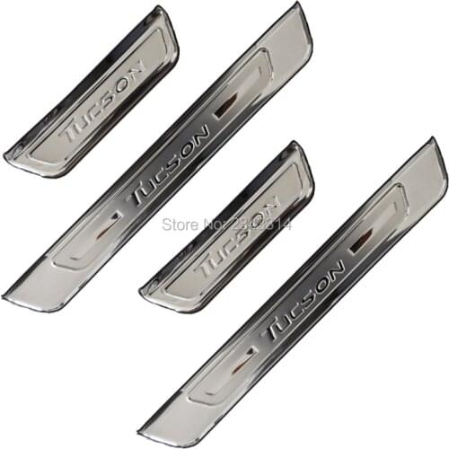 For Hyundai Tucson 2015-2020 Accessories Stainless Door Sill Kick Scuff Plate Guard Pedal Protector Trim Step Cover Car Styling