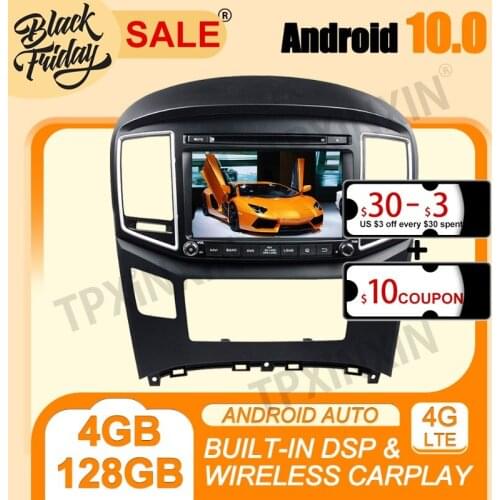 Android 10.0 4G+128G PX6 IPS Carplay DSP For Hyundai H1 2016-2018 Multimedia Player Auto Radio Tape Recorder GPS Navi Head Unit