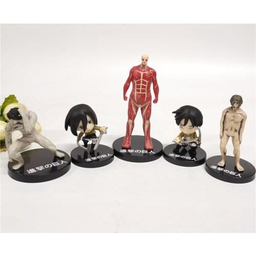 Anime 5pcs Attack on Titan Figure Rival Ackerman Action Figure PVC Action Figure Collection Model Toys Christmas Gifts