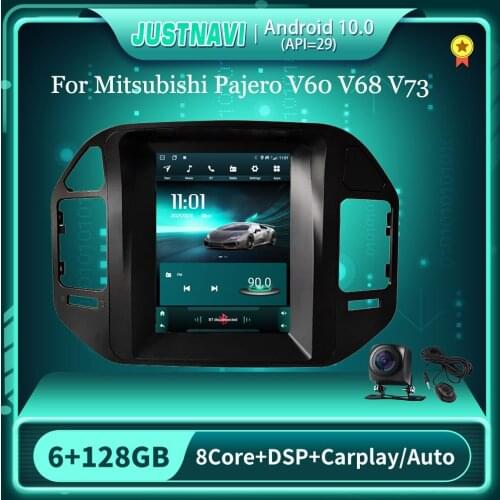 6G 128G Car Radio For Mitsubishi Pajero V60 V68 V73 1999-2006 Carplay Tesla Style Multimedia Player Navi GPS BT IPS Screen 9.7