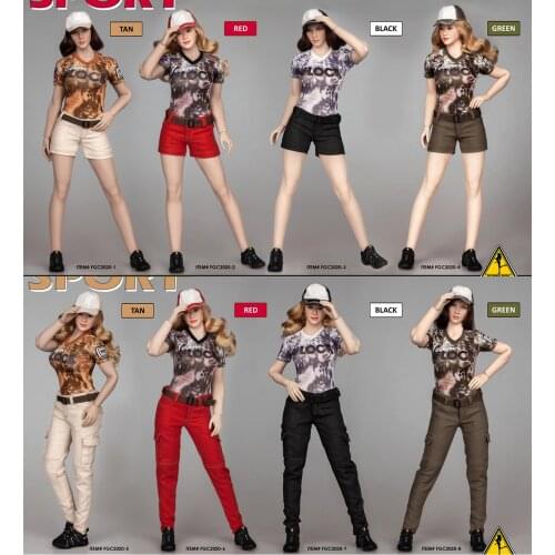 FLIRTY GIRL COLLECTIBLES FGC2020-1~8 1/6th Scale Female Sport Clothing Set For 1/6th Action Figure