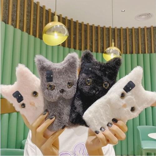 Hairy Cat Style Phone Case for Samsung Galaxy S21 Ultra S20 FE S10 S9 S8 Plus M51 M31s M21s M31 M21 A51 A71 A41 A31 A21s Cover